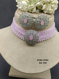 Polki Choker Necklace Rodium Sku -5701 B4 - rchiecreation