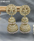Polki Double Jhumki Mehndi Earring Sku 272 A4 - rchiecreation