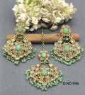 Polki Earring & Tica Mehandi Sku 946 A1 - rchiecreation