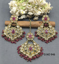 Polki Earring & Tica Mehandi Sku 946 A1 - rchiecreation