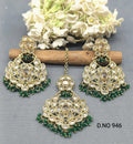 Polki Earring & Tica Mehandi Sku 946 A1 - rchiecreation