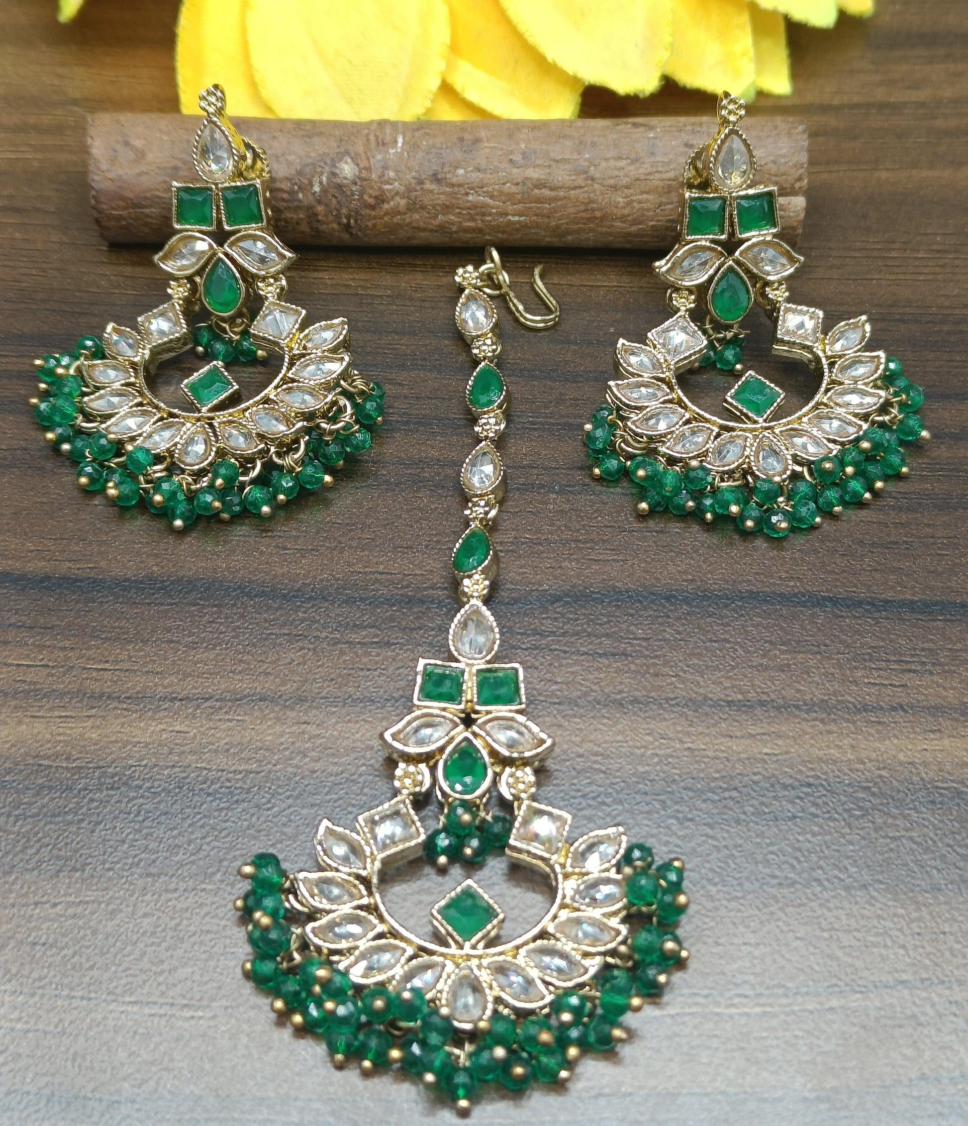 Polki Mehandi Earring & Tica Sku 787-A rchiecreation