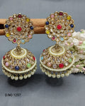 Polki Earring Mehndi Sku-1257 A3 - rchiecreation