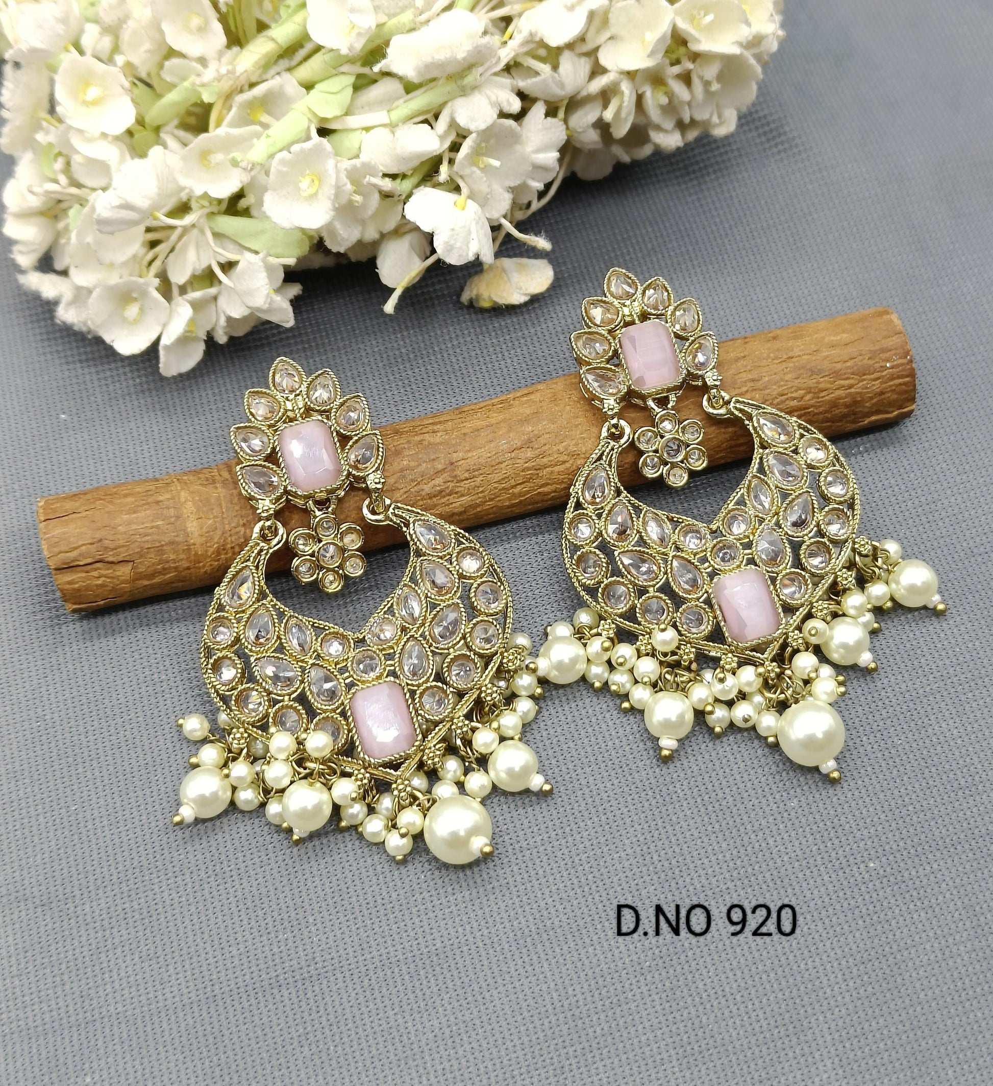 Polki Earring Mehndi Sku- 920 A2 - rchiecreation