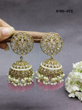 Polki Jhumki Earring Mahndi Sku 972 A3 - rchiecreation