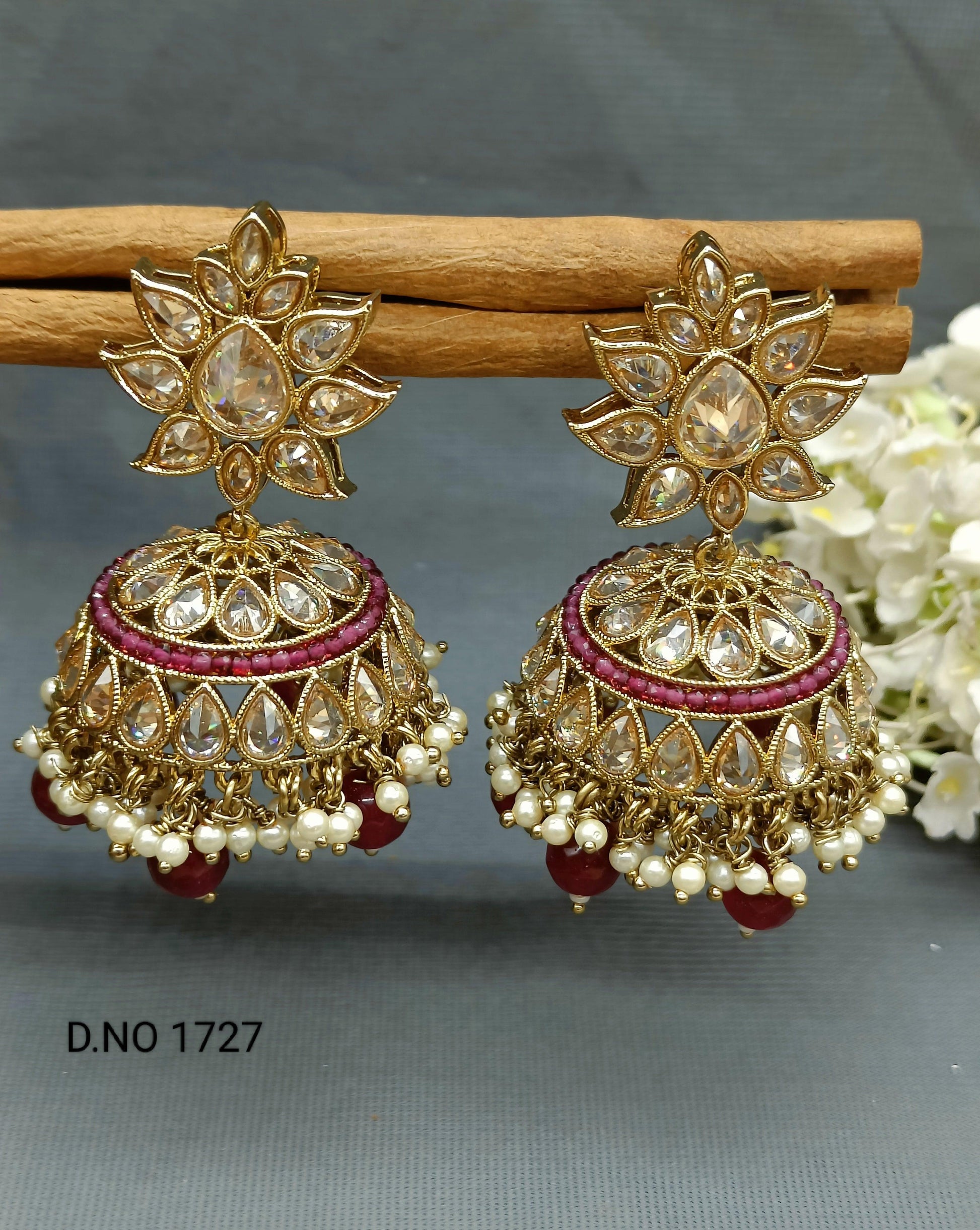 Polki Jhumki Mehandi Sku 1727 E3 - rchiecreation