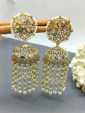 Polki Jhumki Mehndi Earrings Sku 906 A4 - rchiecreation
