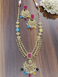 Polki Long Necklace Mehndi Set Sku-5587 B3 - rchiecreation