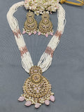Polki Long Necklace Mehndi Set Sku-5973 B3 - rchiecreation