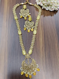 Polki Long Necklace Set Sku-5730 B3 - rchiecreation