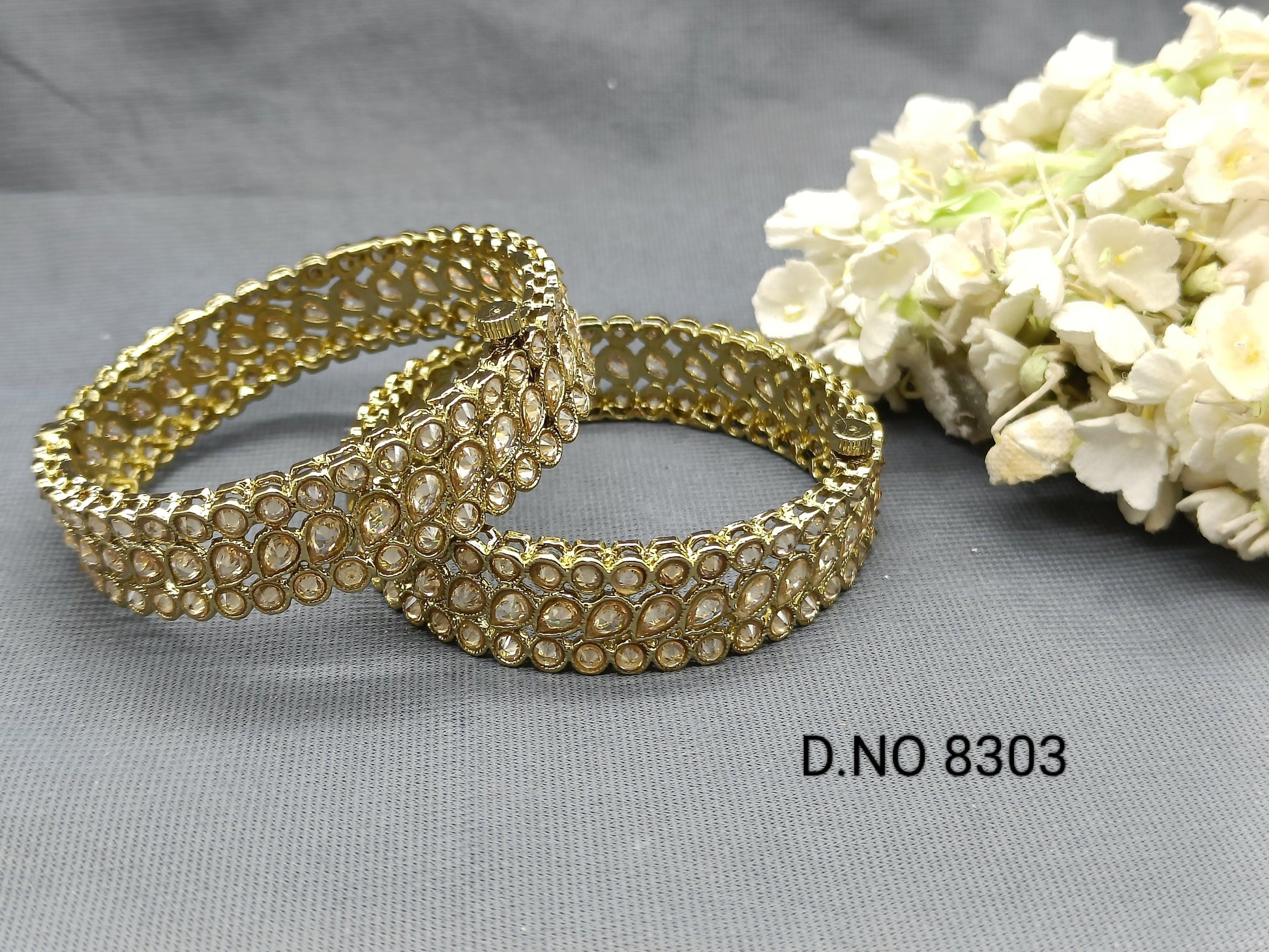 Polki Mehandi Bangles Sku-8303 G1 - rchiecreation