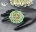 Polki Mehandi Finger Ring Sku- 5895 - rchiecreation
