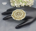Polki Mehandi Finger Ring Sku- 5895 - rchiecreation