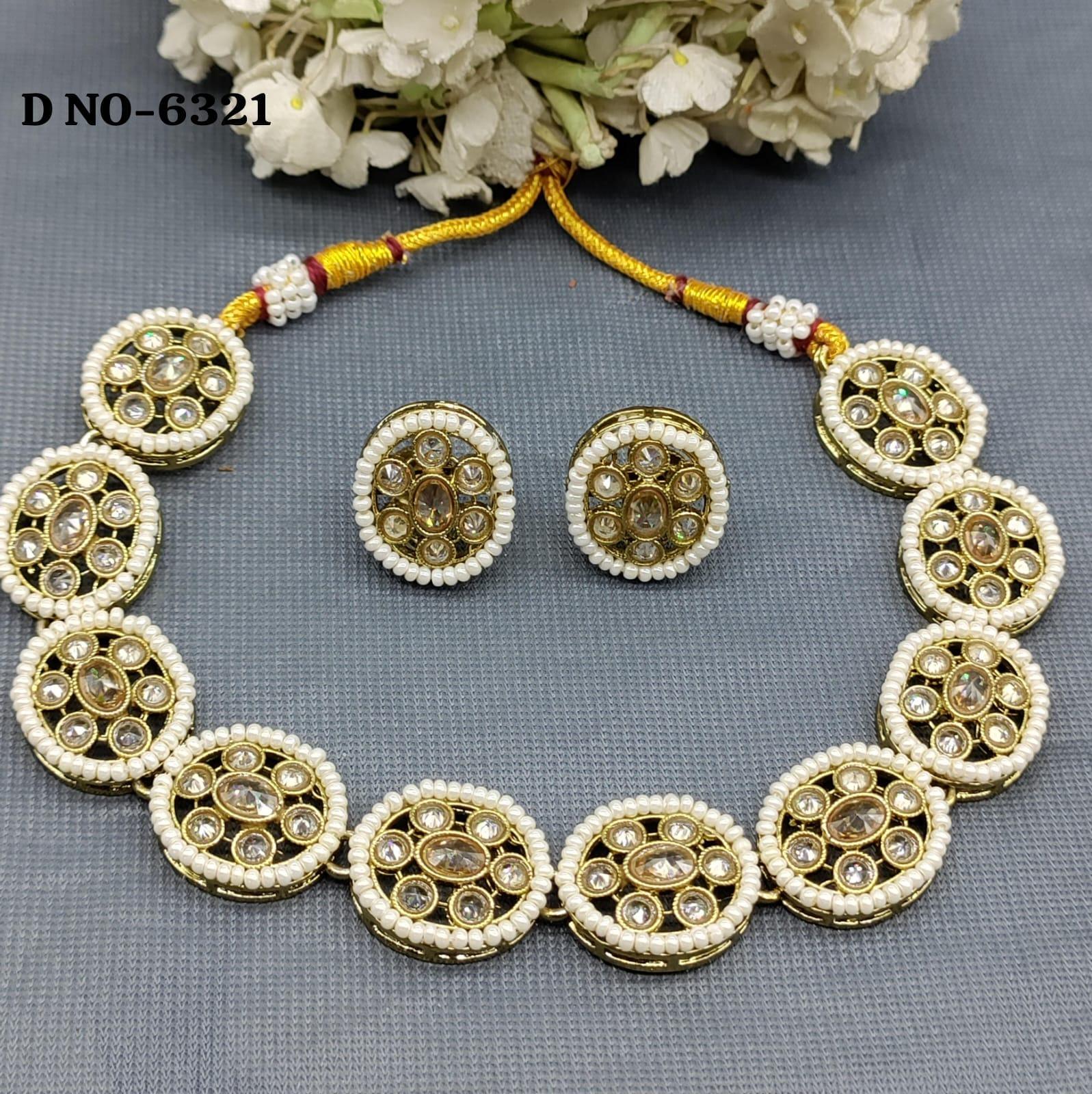 Polki Mehandi Necklace Sku 6321 B1 - rchiecreation