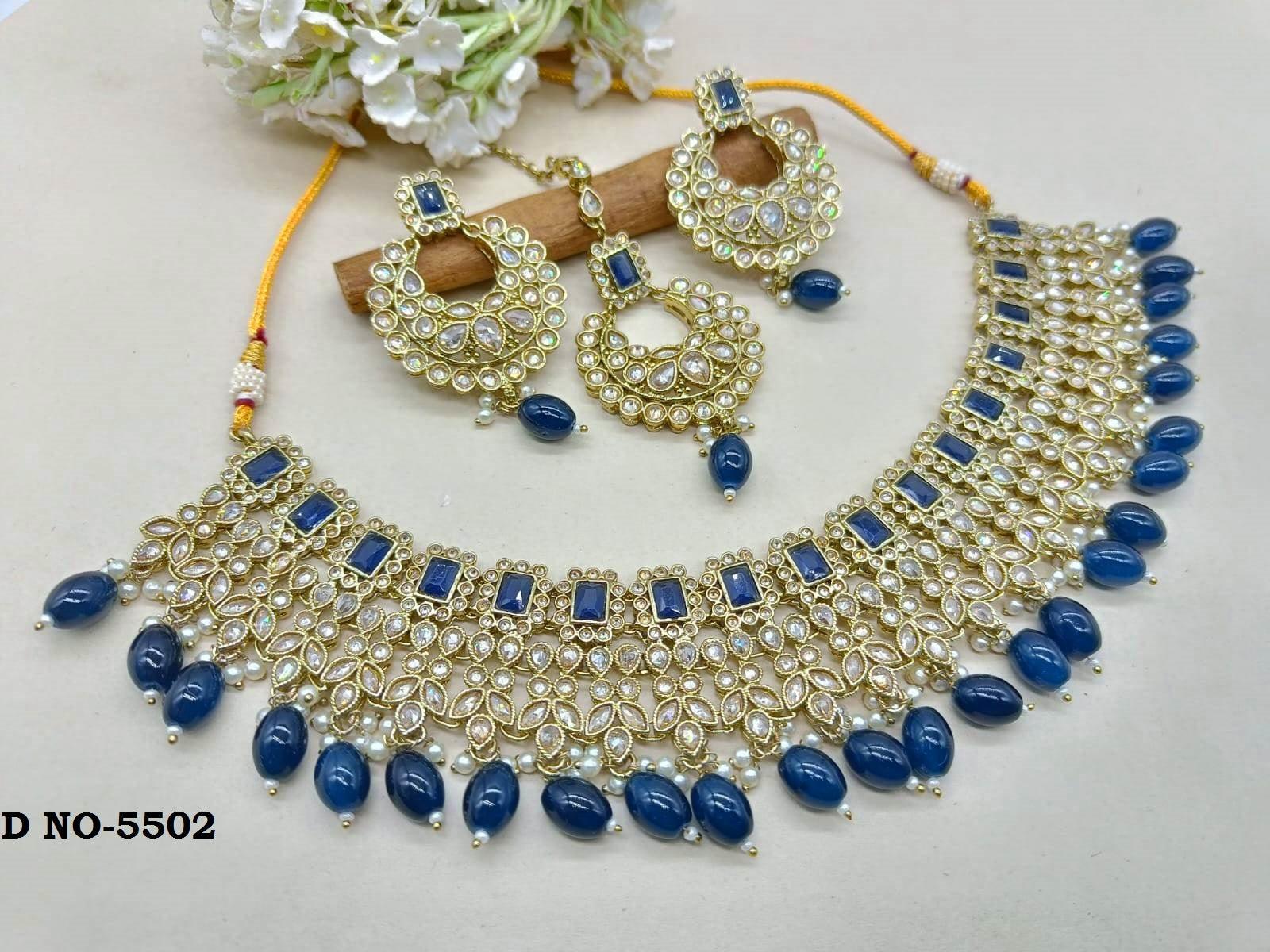 Polki Necklace Mehandi Set Sku- 5502 B1 - rchiecreation