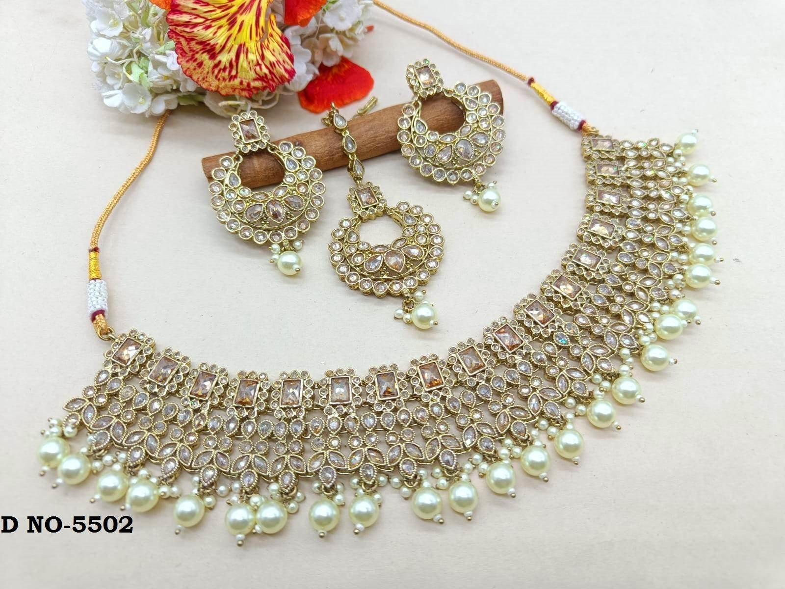 Polki Necklace Mehandi Set Sku- 5502 B1 - rchiecreation