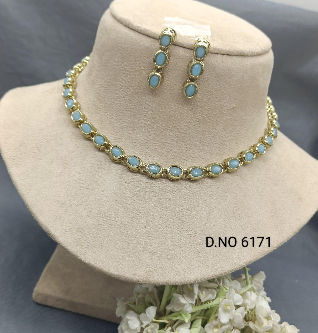 Polki Necklace Mehandi Set Sku-6171 B1 - rchiecreation