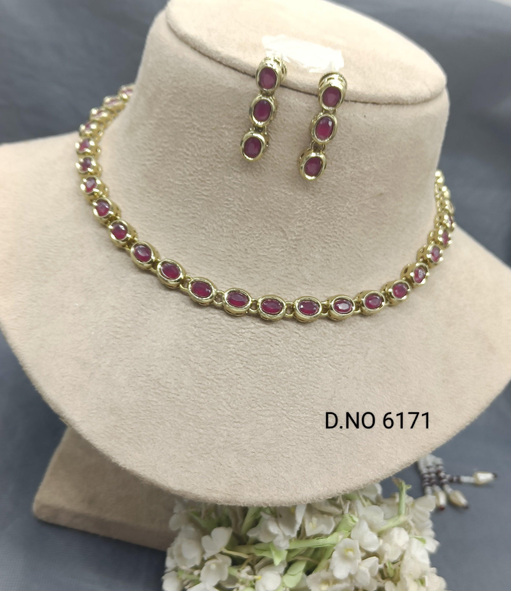Polki Necklace Mehandi Set Sku-6171 B1 - rchiecreation