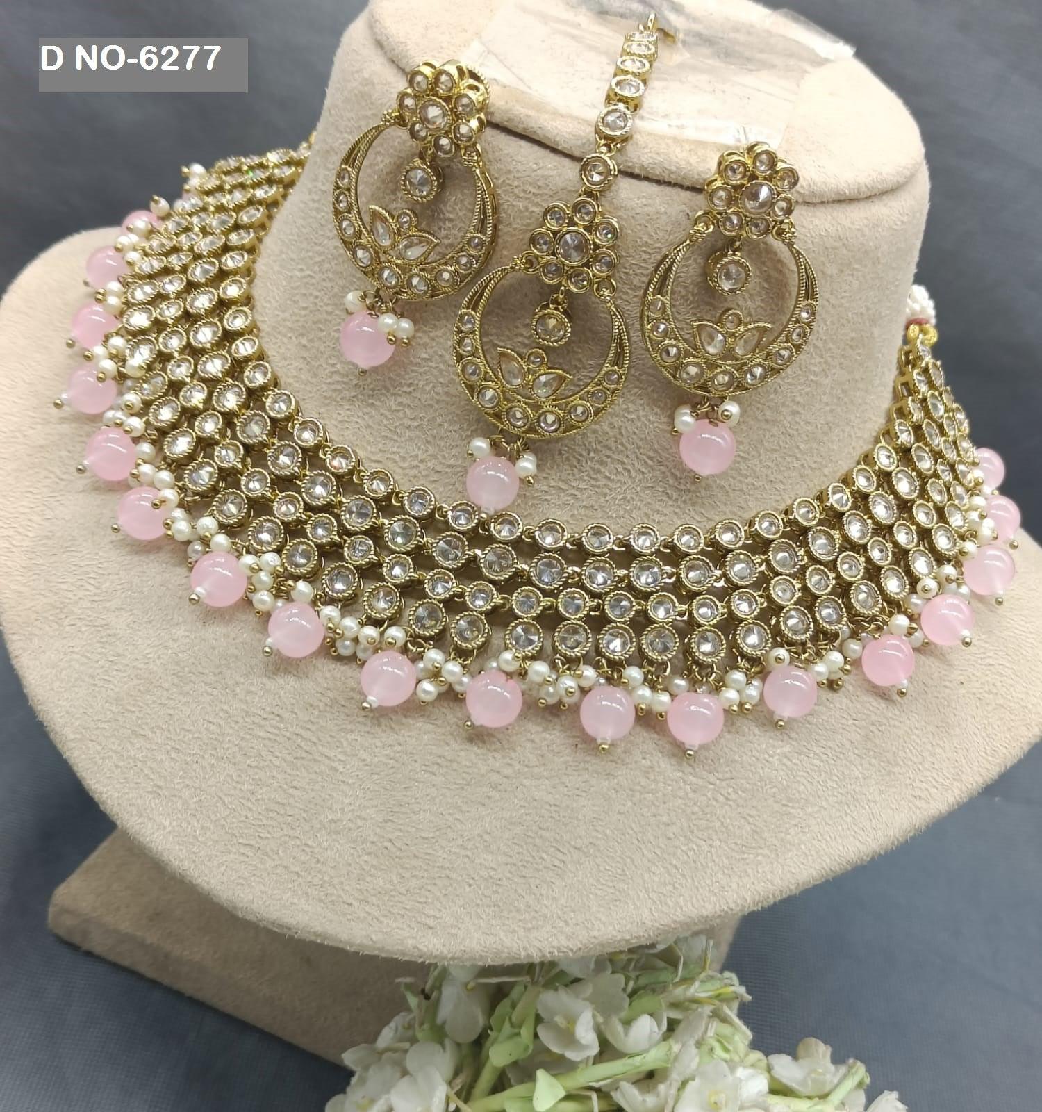 Polki Necklace Mehandi Sku 6277 B1 - rchiecreation