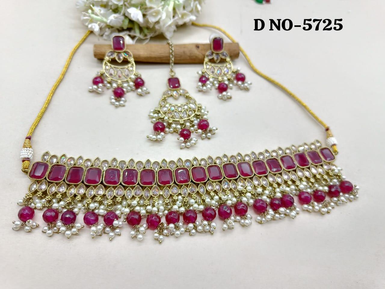 Polki Necklace Mehndi Set Sku-5725 B1 - rchiecreation