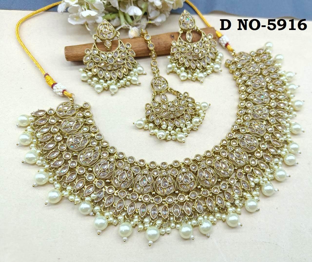 Polki Necklace Mehndi Set Sku-5916 B4 - rchiecreation