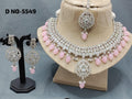 Polki Necklace Rodium Set Sku-5549 B1 - rchiecreation
