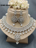 Polki Necklace Rodium Set Sku-5549 B1 - rchiecreation