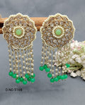 Polki Pearl Earring Mehndi Sku 5168 E3 - rchiecreation