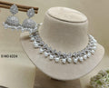 Polki Rodium Necklace Set Sku 6224 B1 - rchiecreation