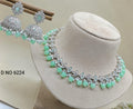 Polki Rodium Necklace Set Sku 6224 B1 - rchiecreation