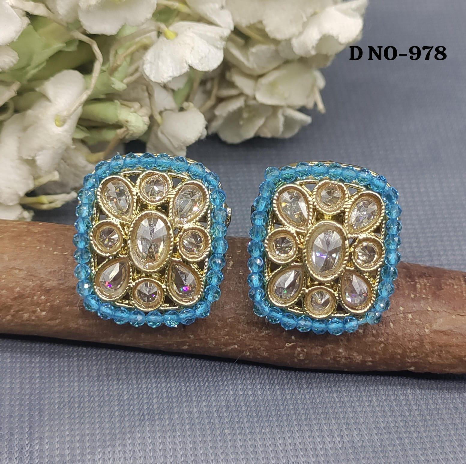 Polki Tops & Studs Earing Sku-978 - rchiecreation