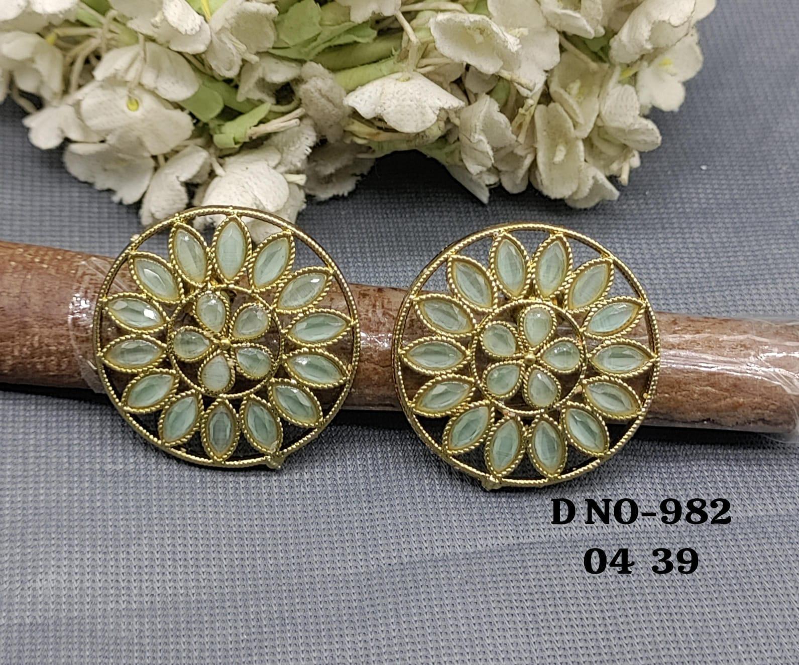 Polki Tops & Studs Earing Sku-982 E3 - rchiecreation