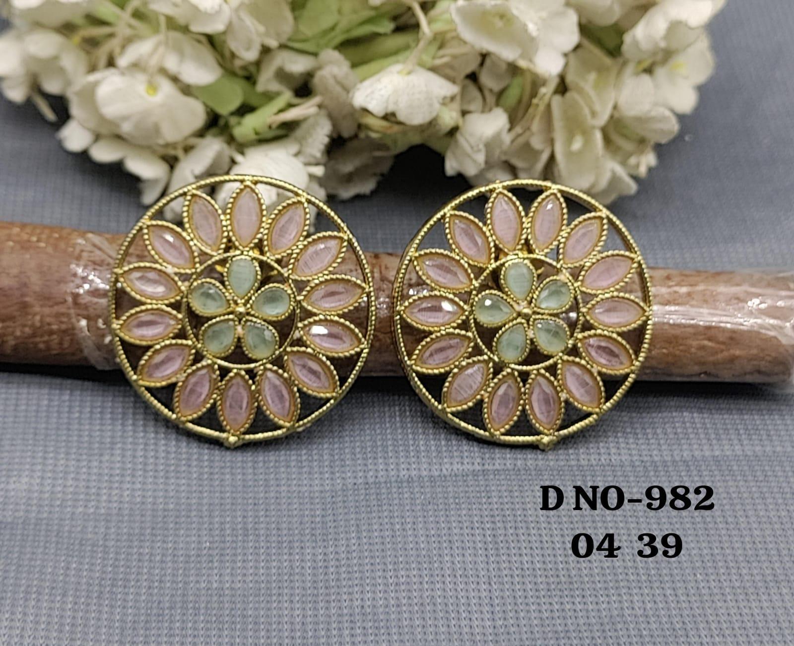 Polki Tops & Studs Earing Sku-982 E3 - rchiecreation
