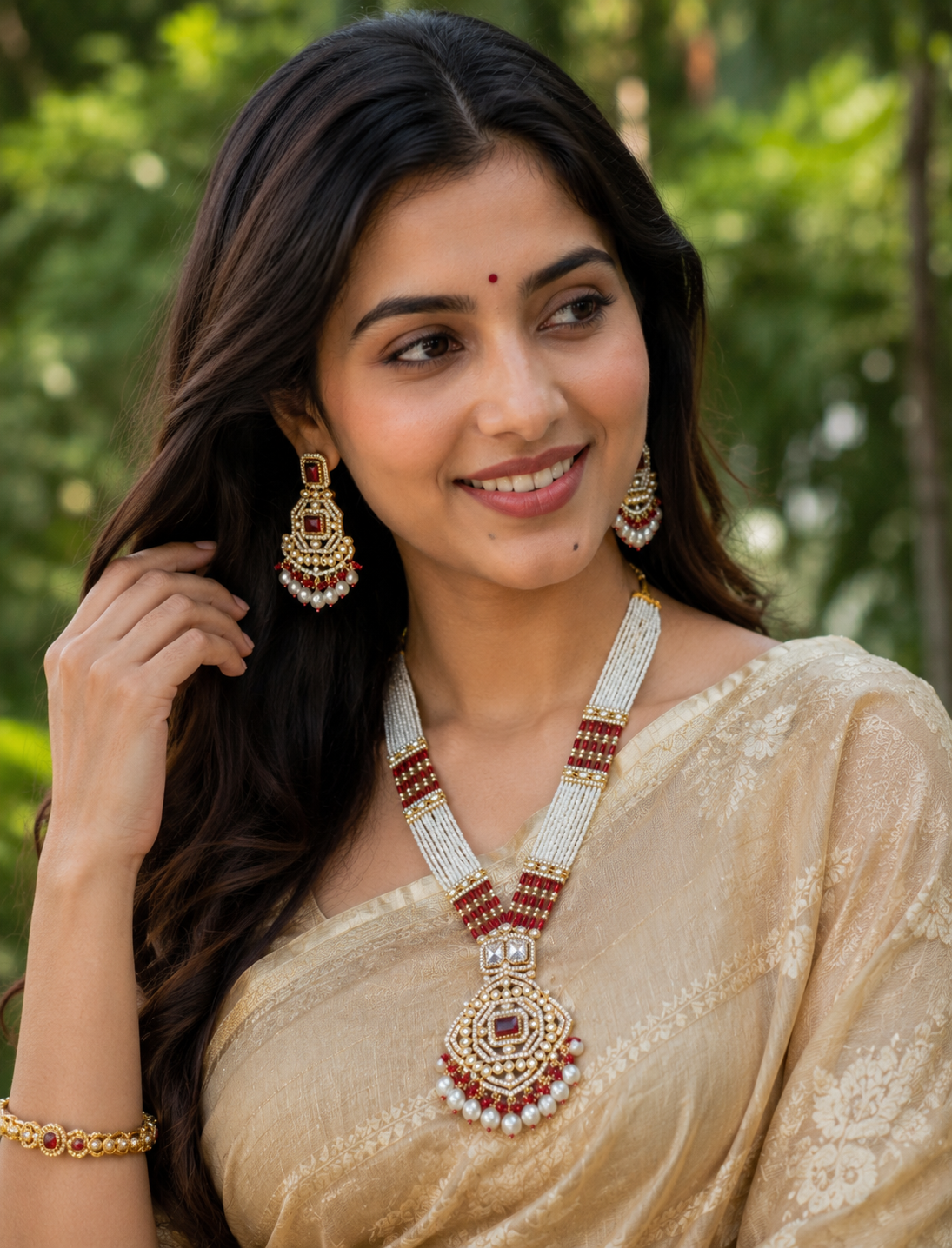 Redlong kundan necklace set by Rchie wholesale