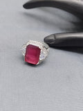 Rodium American Diamond Finger Ring Sku-5966 rchiecreation