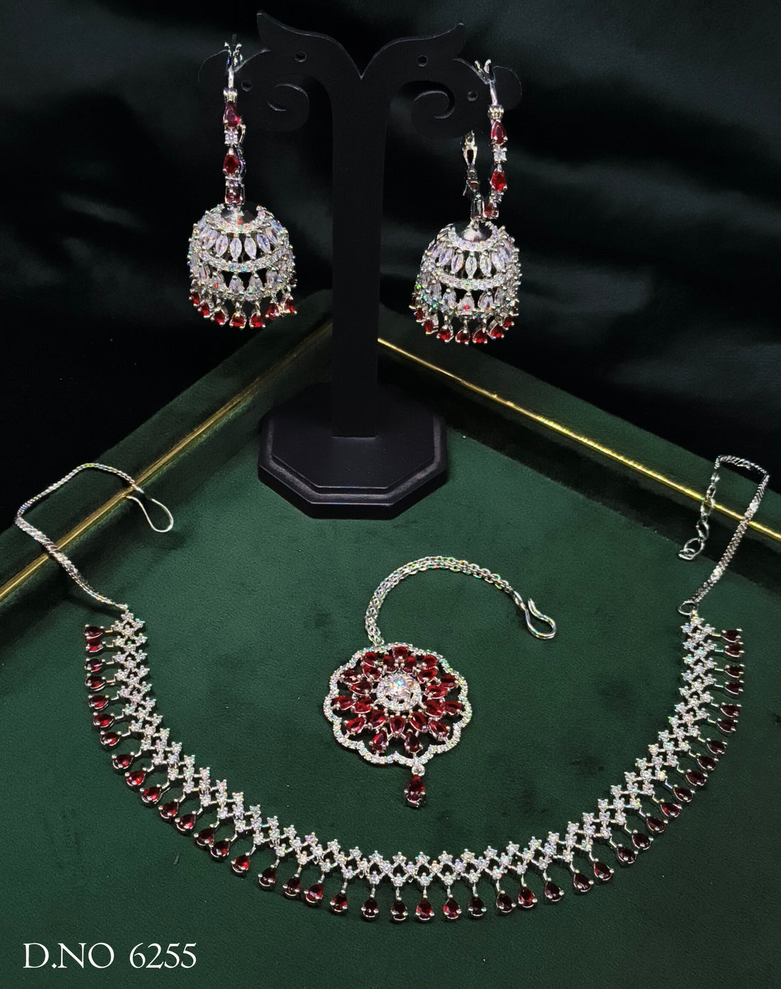 American Diamond Rodium Necklace Sku- 6255 C-6