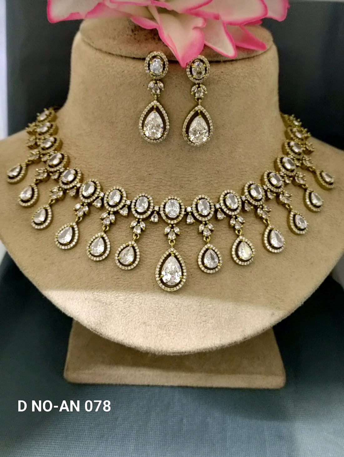 Cz Ad Mehandi Necklace Sku -AN 078 MT/C-8