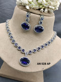 Cz Ad Rodium Necklace Set Sku AN 028 C3 rchiecreation