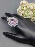 Rodium American Diamond Finger Ring Sku-5964 rchiecreation