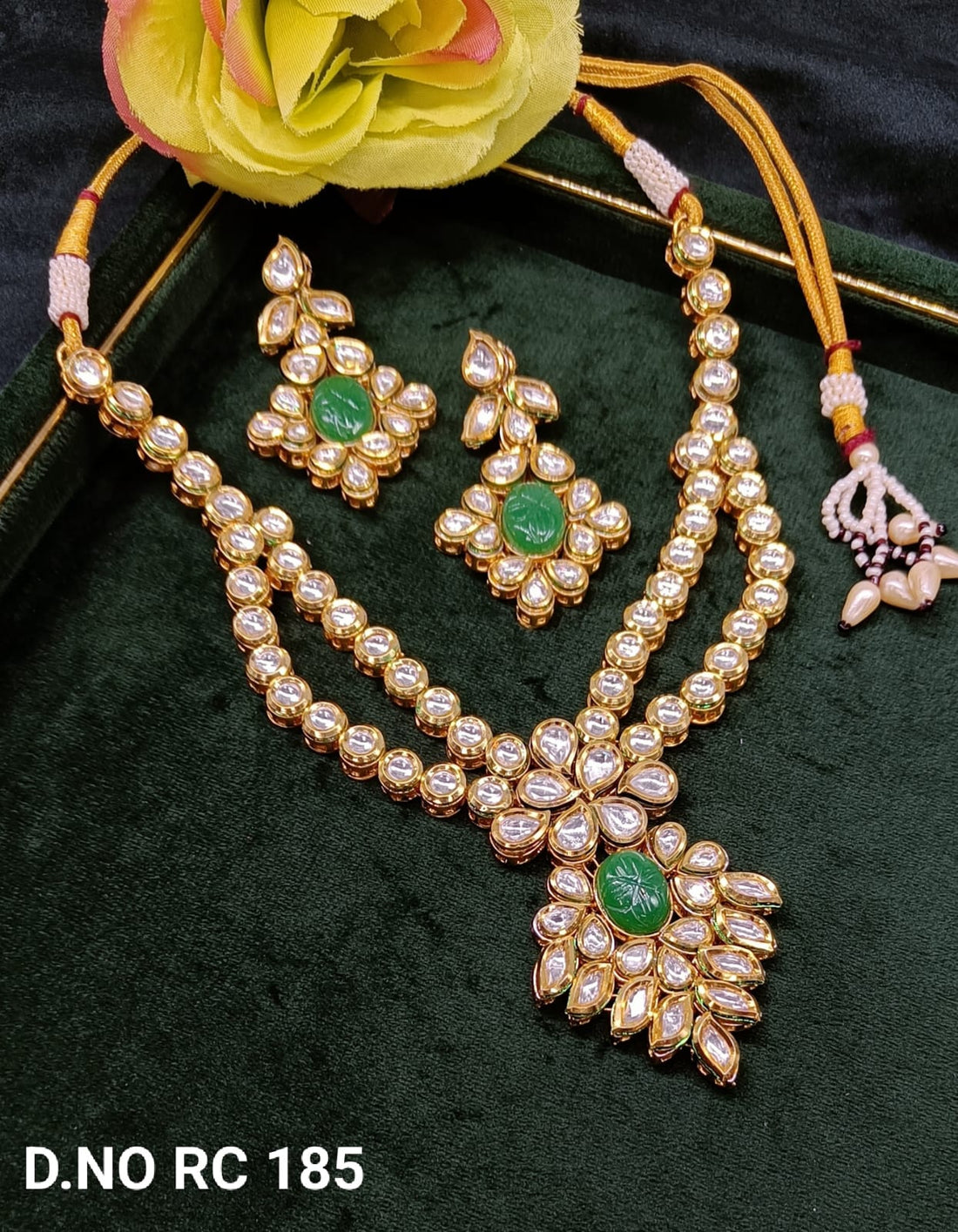 Golden Kundan Neckalce SKU-RC.185  H-2 sale