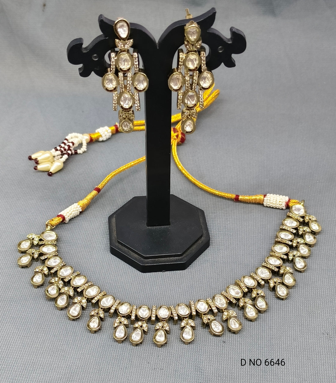 Mehandi Kundan Necklace Set Sku 6646 D/4