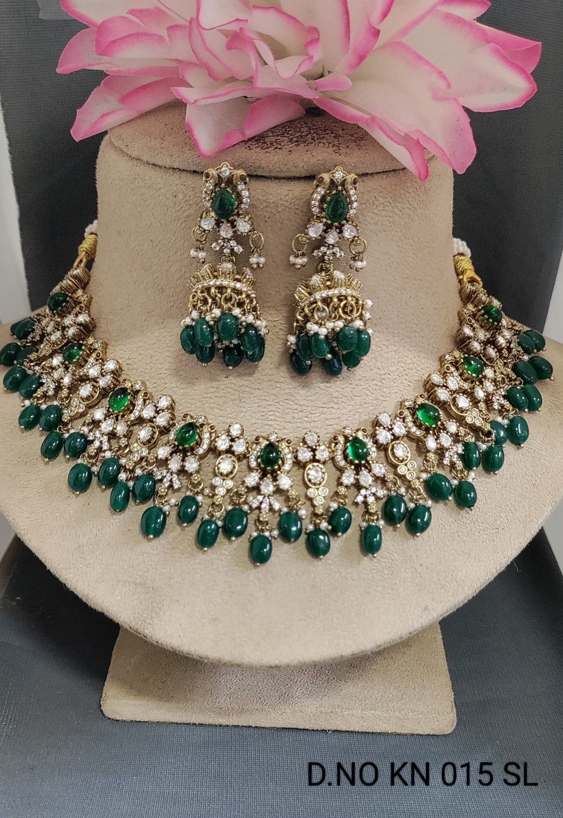 Moissanite kundan Necklace SKU KN015 SL/D-4