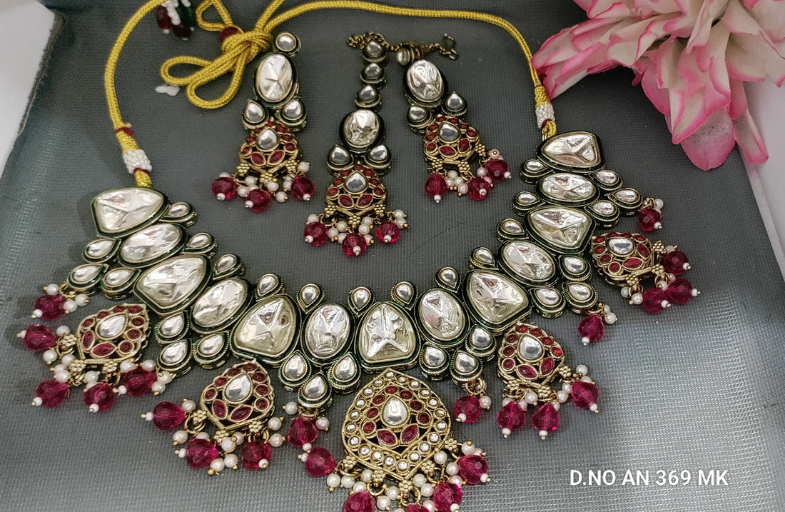 Moissanite Kundan Necklace SKU- AN 369 MK