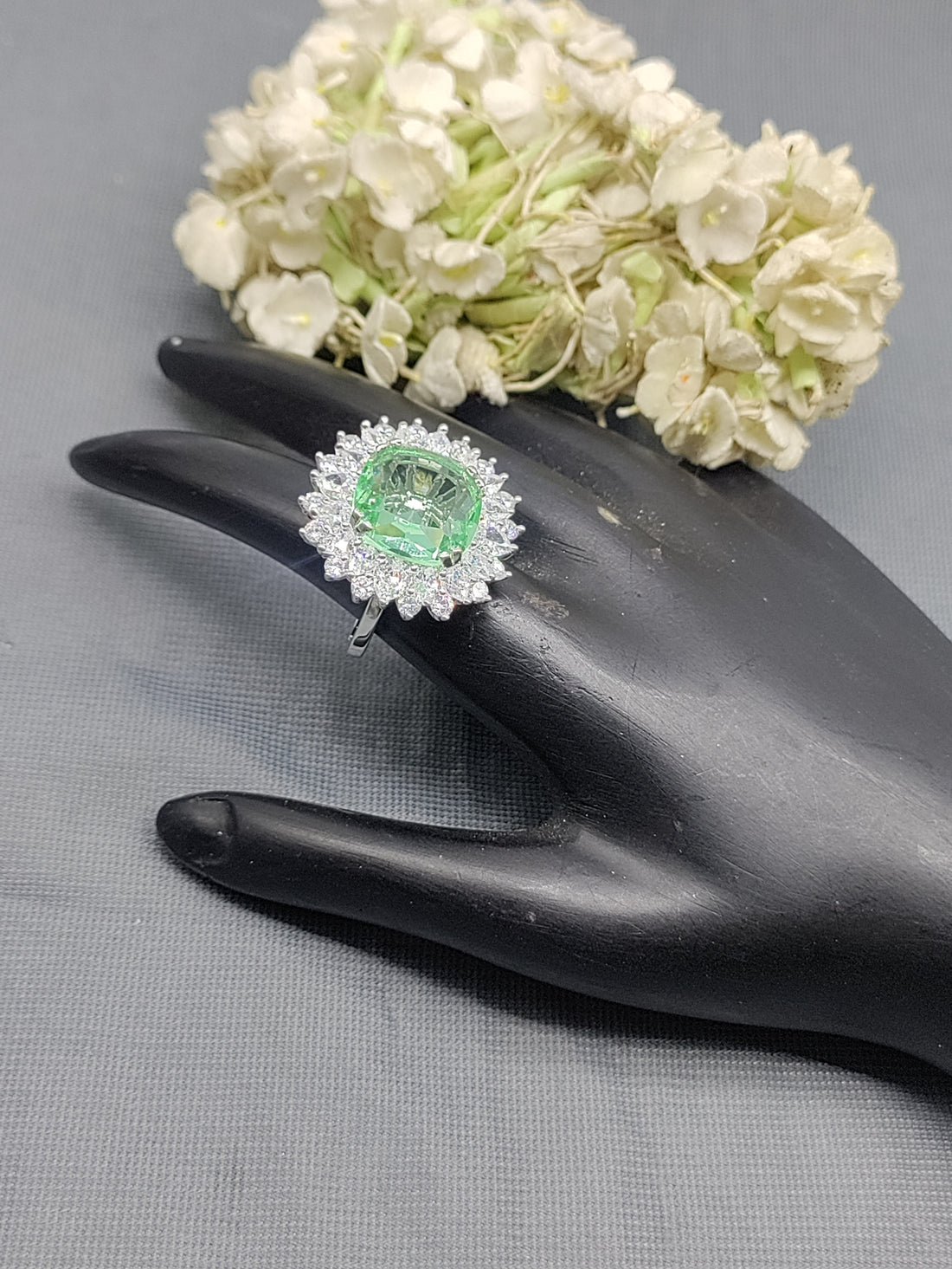 Rodium American Diamond Finger Ring Sku-5969 rchiecreation