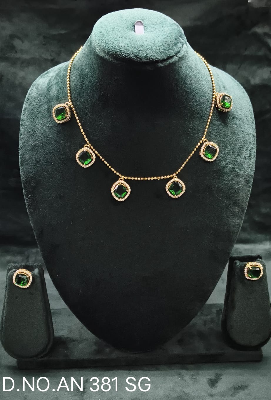 CZ AD Mehandi Necklace sku AN 381 SG/C-8