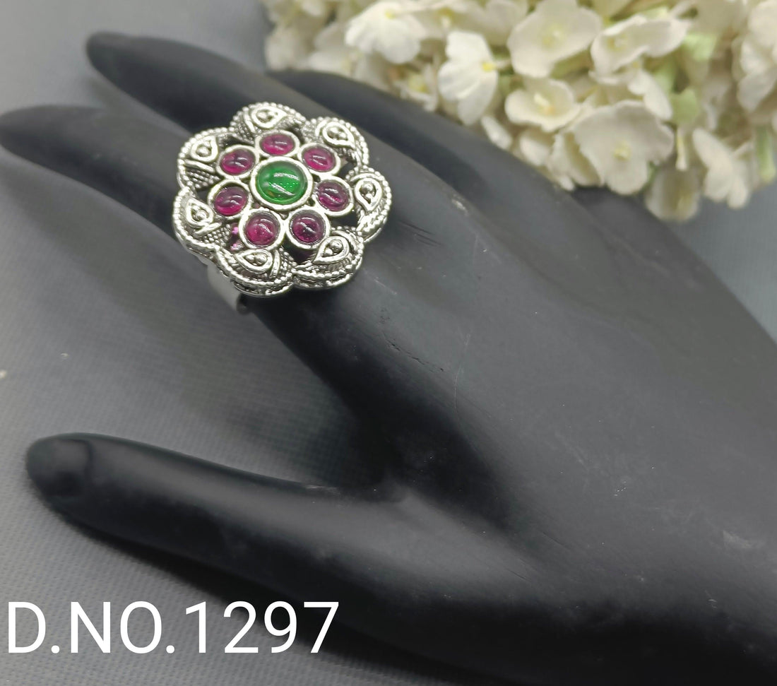 Oxidise  Cempo Finger Ring Sku-1297 E/4