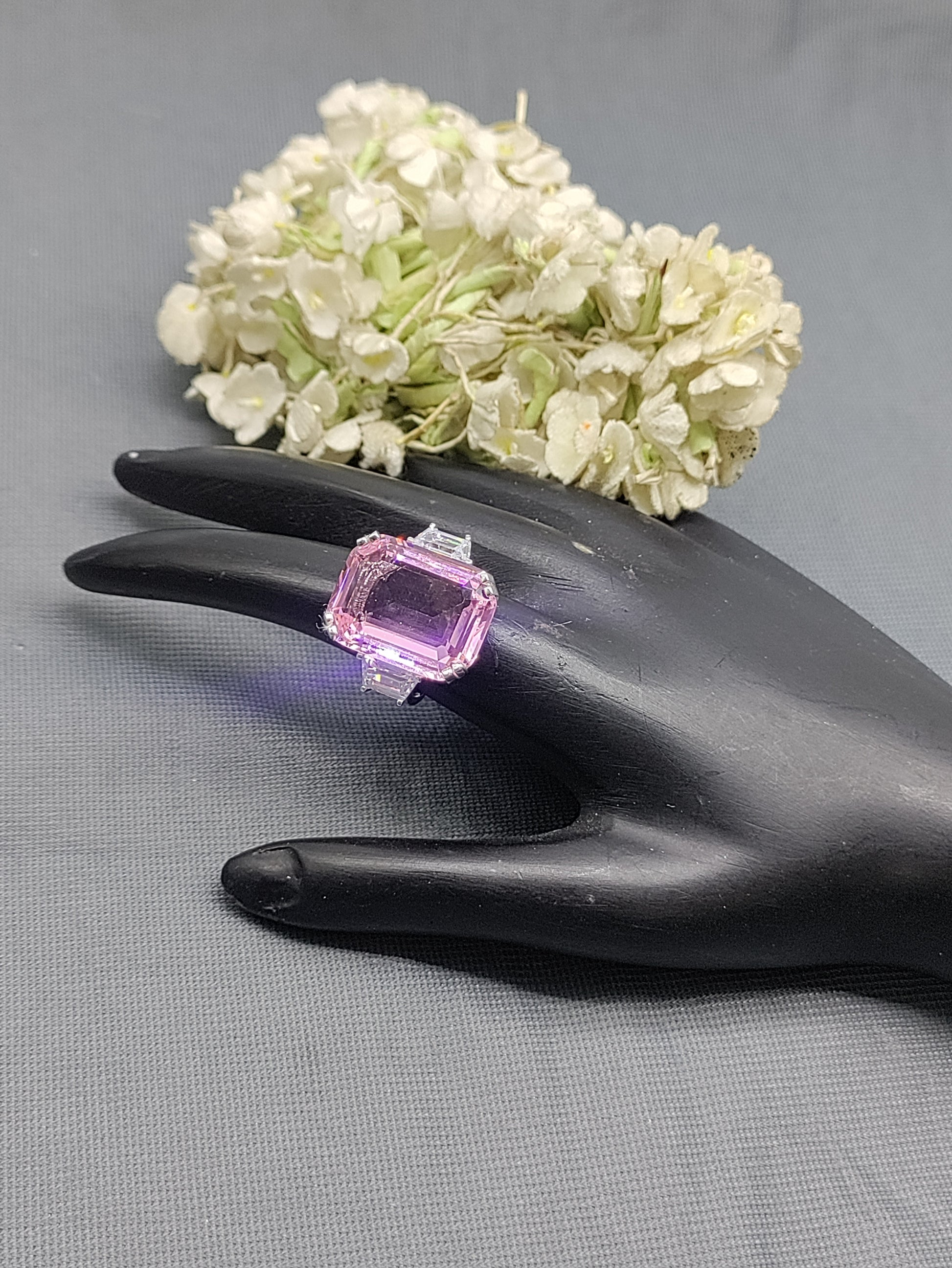 Rodium American Diamond Finger Ring Sku-5968 rchiecreation