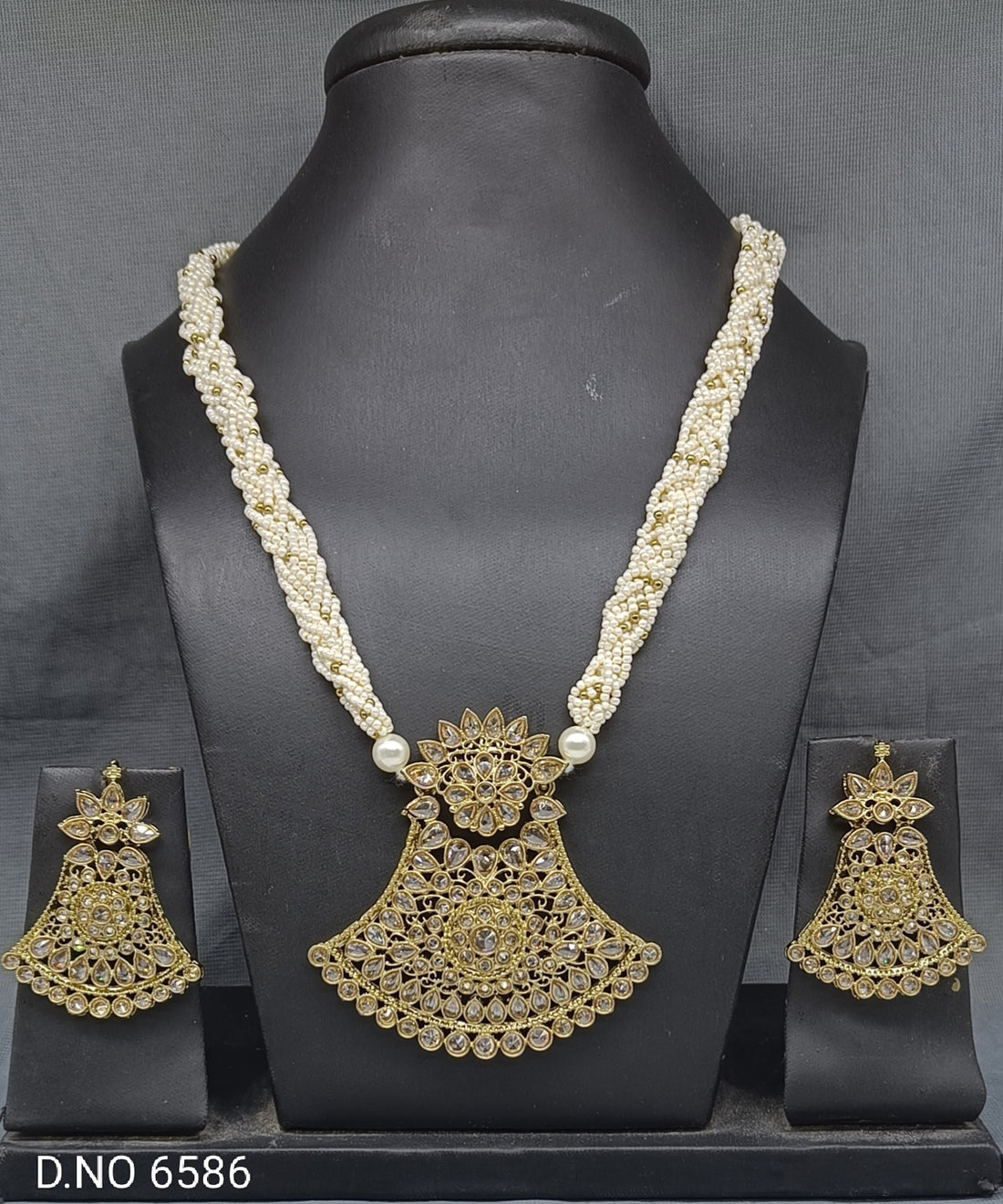 Polki Mehandi Long mala Necklace 855 sale Sku 6586 B3 sale 855