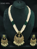 Polki Long Necklace monalisa Mehndi Set 