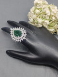 Rodium American Diamond Finger Ring Sku-5964 rchiecreation